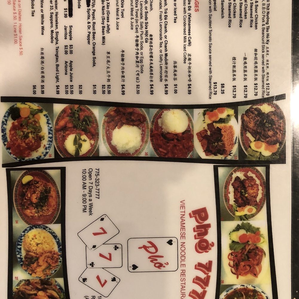 Pho 777 - menu - Vietnamese Near Me - Reno, Nevada Pho 777 - menu - Vietnamese Near Me - Reno, Nevada