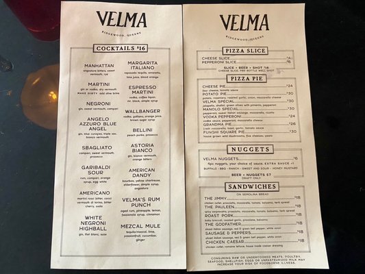 Menu photo 7 Velma Tavern Ridgewood, NY