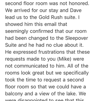 Big Bear Spa Suites - My email to Mike (the owner) which I did not receive a response to. - Hotels Near Me - Big Bear Lake, California Big Bear Spa Suites - My email to Mike (the owner) which I did not receive a response to. - Hotels Near Me - Big Bear Lake, California