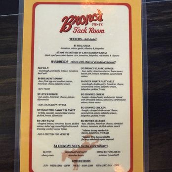 Bronc's Tack Room - Good menu - Bars Near Me - Fort Worth, Texas