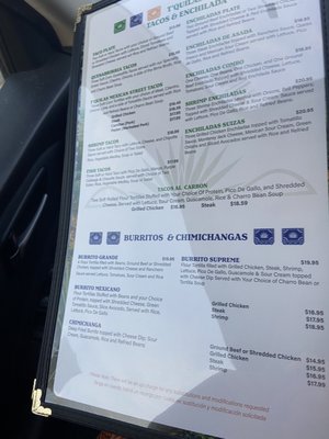 Menu photo 5 Tquilas Bar and Grill Zachary, LA