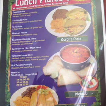 Burrito's Plus - a menu for lunch plates - Mexican Near Me - Hereford, Texas