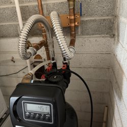 Ernie’s Plumbing - Water softener feeding the 50 gallon electric water heater and all fixtures in the house. Irrigation lines not part of the softener.