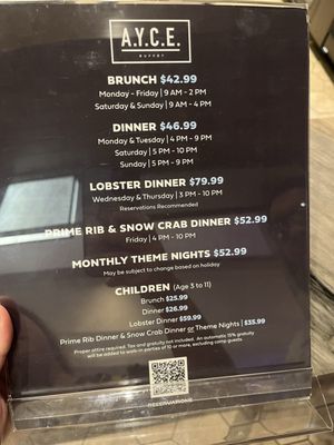 Menu photo 8 AYCE Las Vegas, NV