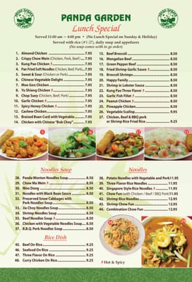 Menu photo 7 Panda Garden San Marcos, CA