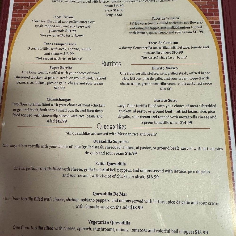 Hacienda San Miguel - Menu - New Mexican Cuisine Near Me - Beloit, Wisconsin
