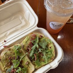 Avocado toast and watermelon kiwi lemonade