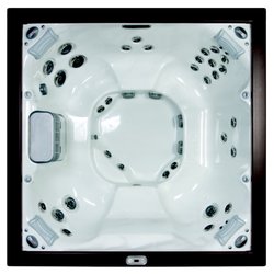 Valley Oasis Pools and Spas Construction - Energy efficient modern styling on JLX model, unique to industry
