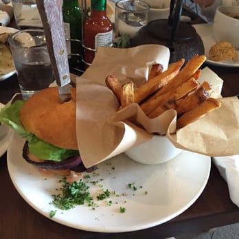 Plums Cafe - Cafe cheese burger $13.75 - Breakfast & Brunch Near Me - Costa Mesa, California
