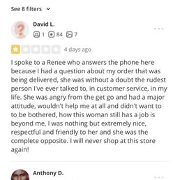 Bad complaints about Renee