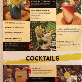 Maria Cuca's - Drink Menu - Mexican Near Me - Arlington, Texas