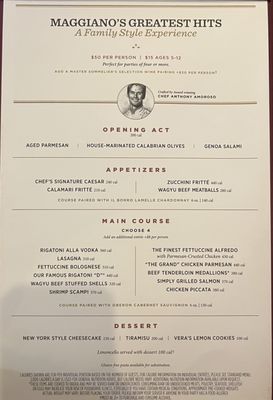 Menu photo 8 Maggiano's Little Italy McLean, VA