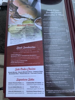 Menu photo 6 Wolfs Head Restaurant & Bar Indian Head Park, IL