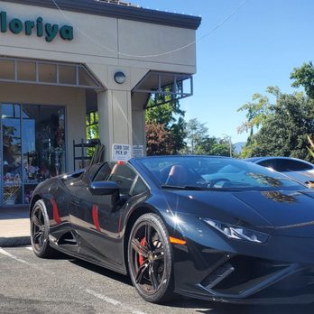 La Floriya - Getting ready to put flowers on the Lamborghini for the wedding - Florists Near Me - San Jose, California