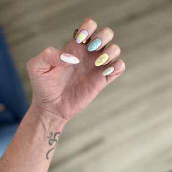 Duo Nails Suite - Patterned Pastel Design Gel Builder Manicure - Nail Salons Near Me - Grandville, Michigan Duo Nails Suite - Patterned Pastel Design Gel Builder Manicure - Nail Salons Near Me - Grandville, Michigan
