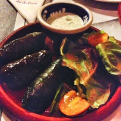 El Gato Azul - Dolmades - stuffed grape leaves.