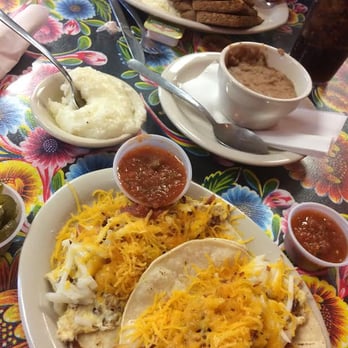 Wimberley Cafe - The breakfast tacos at WImberley Cafe. Refried beans on the side. Order fully loaded. Those grits are really good slightly salted. - American Near Me - Wimberley, Texas Wimberley Cafe - The breakfast tacos at WImberley Cafe. Refried beans on the side. Order fully loaded. Those grits are really good slightly salted. - American Near Me - Wimberley, Texas