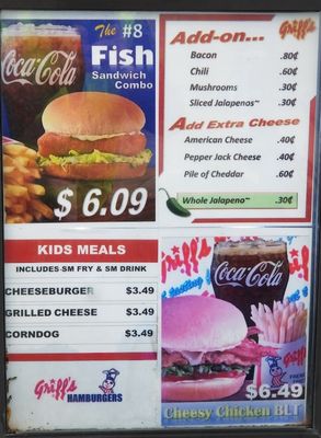 Menu photo 1 Griff's Hamburgers Irving, TX