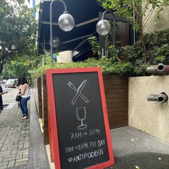 Antipodean Manila - Outside and sign board with hours - Cafes Near Me - Makati, NCR