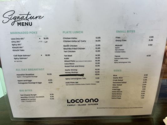 Menu photo 3 LOCO ONO Reno, NV