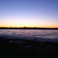 Lake Hiawatha in winter at dusk