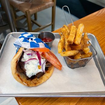 The Greek Joint Kitchen & Bar - Lamb and beef pita with fries - Greek Near Me - Davie, Florida The Greek Joint Kitchen & Bar - Lamb and beef pita with fries - Greek Near Me - Davie, Florida