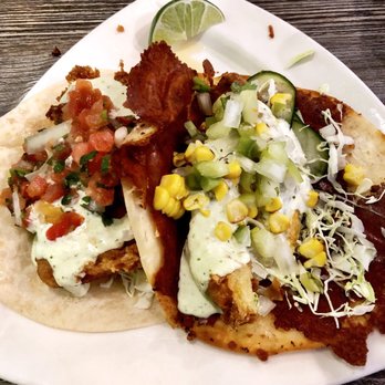 Pescado Borracho - Baja Fish Taco (left) / Crispy Avo Taco (right). - Mexican Near Me - Gilbert, Arizona Pescado Borracho - Baja Fish Taco (left) / Crispy Avo Taco (right). - Mexican Near Me - Gilbert, Arizona