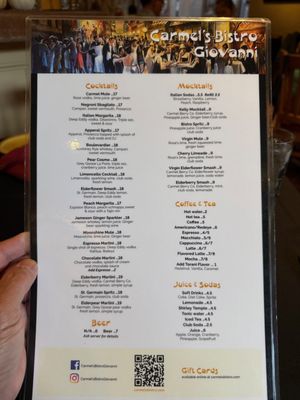 Menu photo 4 Carmel's Bistro Giovanni Carmel, CA