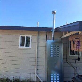 Noels Plumbing - Hot water heater housing back patio - Plumbing Near Me - Fresno, California Noels Plumbing - Hot water heater housing back patio - Plumbing Near Me - Fresno, California