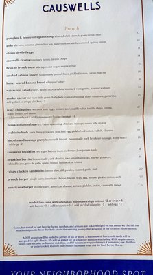 Menu photo 4 Causwells San Francisco, CA