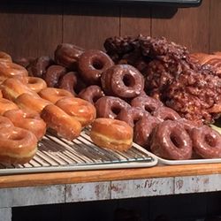 Snowflake Donuts - Regular glazed and chocolate glazed