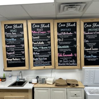 Coco Shack - The menu(since I never post photos of menus) - Juice Bars & Smoothies Near Me - Dearborn, Michigan