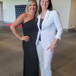 Celebrating a WIN with my teammate Kim at the Best of the Upstate gala!
