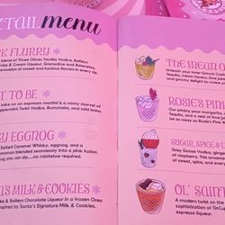 Pink Wonderland Chicago - Christmas Bar - The drink menu