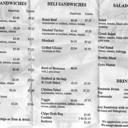 Hungry Sharks - No Name Deli Menu