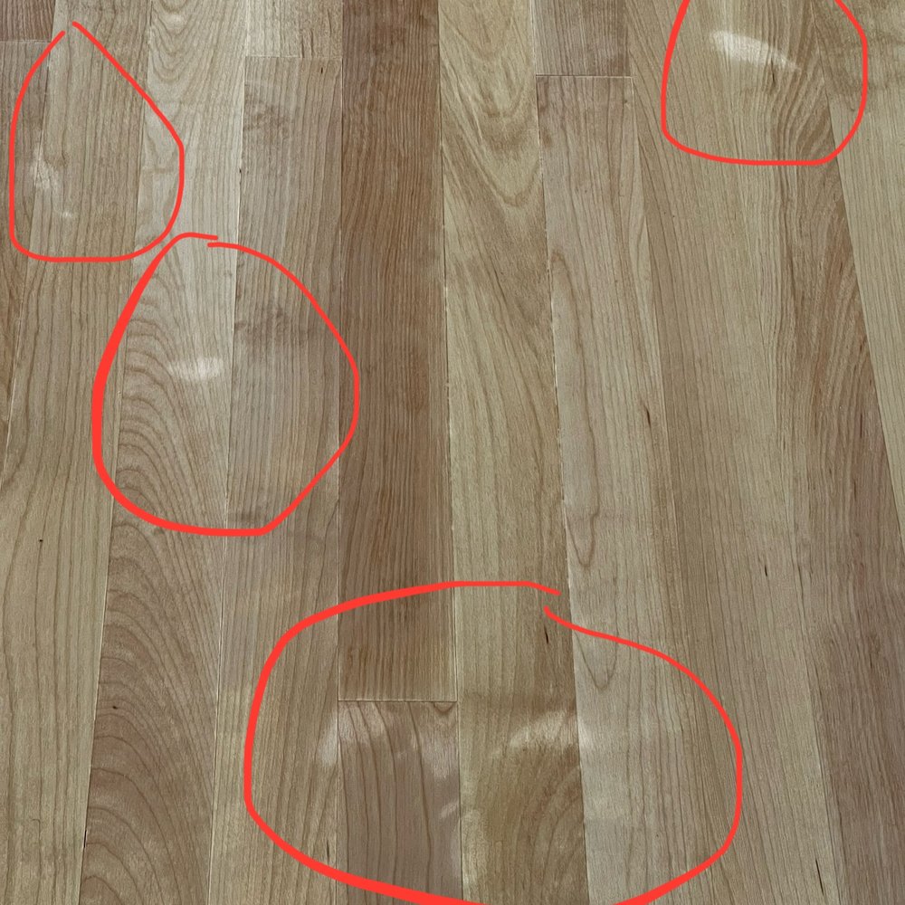 Royal Home Flooring - Spots unfinished - looks like they rested something on the floor - Flooring Near Me - Bridgeview, Illinois