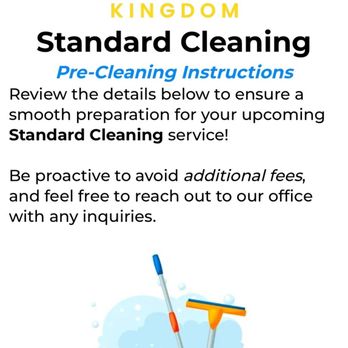 Cleaners Kingdom - Pre instructions - Home Cleaning Near Me - Bellevue, Washington