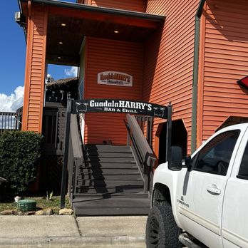 GuadalaHARRY's Bar & Grill - Front entrance (there is elevator access for handicap on first floor) - Cocktail Bars Near Me - Conroe, Texas