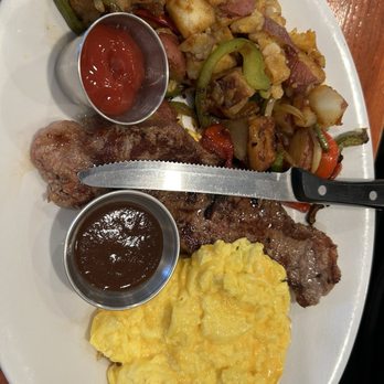 Byrd's Restaurant - Steak and eggs with potatoes onions and peppers - Coffee & Tea Near Me - Newport News, Virginia Byrd's Restaurant - Steak and eggs with potatoes onions and peppers - Coffee & Tea Near Me - Newport News, Virginia