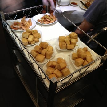 Sun World - A tray of spicy salt and pepper tofu (and prawns). - Dim Sum Near Me - Auckland, AUK