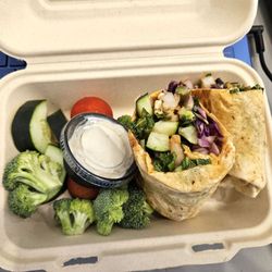 Clean Eatz - Shrimp wrap and side of veges with ranch!