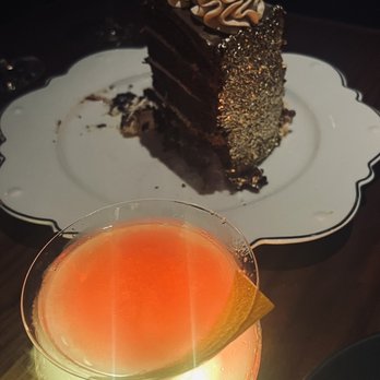 Papi Steak Miami Beach - The Bonnie cocktail and chocolate cake. - Steakhouses Near Me - Miami Beach, Florida