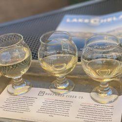 Rootwood Cider at the Orchard - Cider flight - excellent!