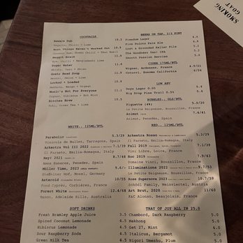 Smoking Goat - Drink menu - Thai Near Me - London, XGL