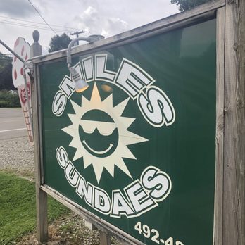 Smiles Sundaes - a sign for smiles sundaes - Ice Cream & Frozen Yogurt Near Me - Sandusky, New York