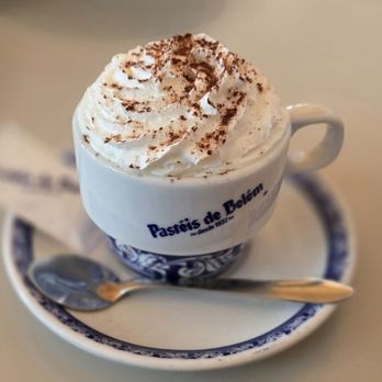 Pastéis de Belém - cappuccino with whipped cream - Bakeries Near Me - Lisbon, 11 Pastéis de Belém - cappuccino with whipped cream - Bakeries Near Me - Lisbon, 11