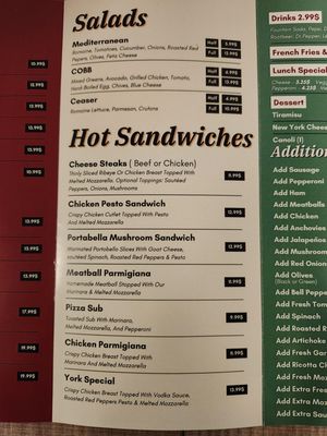 Menu photo 2 York Pizza Mesa, AZ