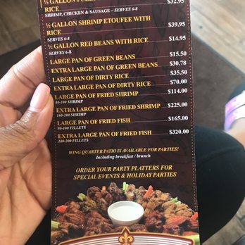 Wing Quarter - catering menu - Cajun/Creole Near Me - Houston, Texas