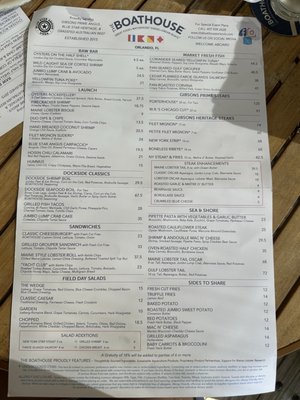 Menu photo 1 The Boathouse Lake Buena Vista, FL Menu photo 1 The Boathouse Lake Buena Vista, FL