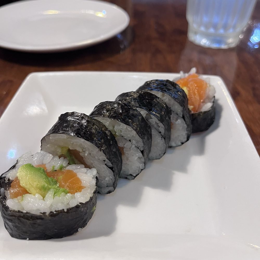 Umiya Sushi - Salmon Roll with Avocado $9 for 6 rolls $2 extra add on for the Avocado - Sushi Bars Near Me - Cedar Park, Texas Umiya Sushi - Salmon Roll with Avocado $9 for 6 rolls $2 extra add on for the Avocado - Sushi Bars Near Me - Cedar Park, Texas